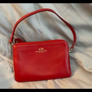 Red Coach wristlet.  EUC